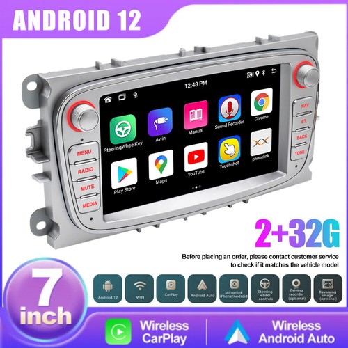 Autoradio Android 12 Carplay GPS Navi WIFI USB Für Ford Focus MK2 Mondeo C S Max - Picture 2 of 24
