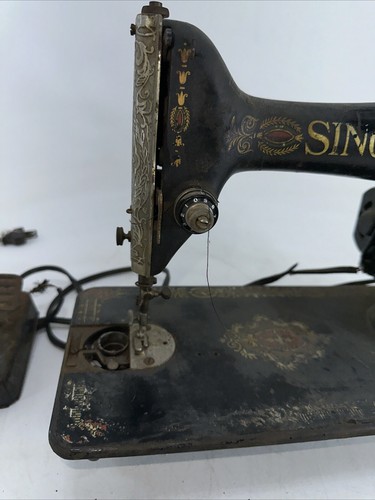 Antique 1920s Singer Model 15 Sewing Machine Head W/Motor and Light READ Desc! - Picture 2 of 21
