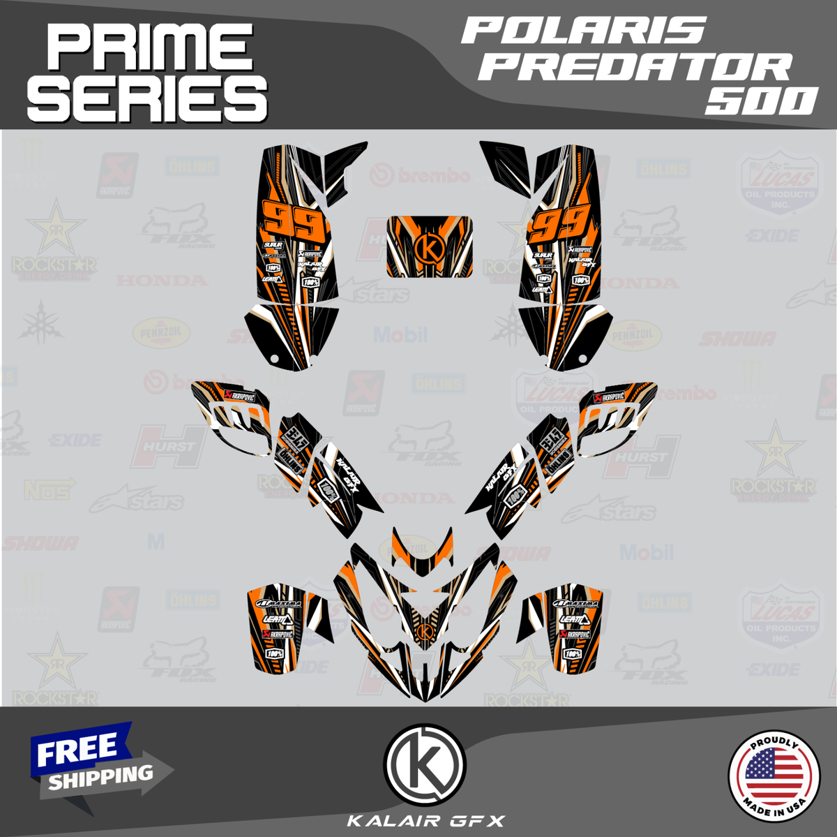 Polaris Predator Logo XRW FRONT BUMPER X17 BLACK PHD YELLOW POLARIS