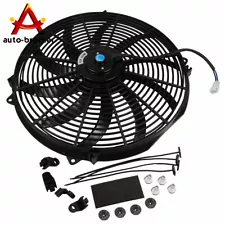 16 inch Slim Fan Push Pull Electric Radiator Cooling W/ Mount Kit 12V Universal
