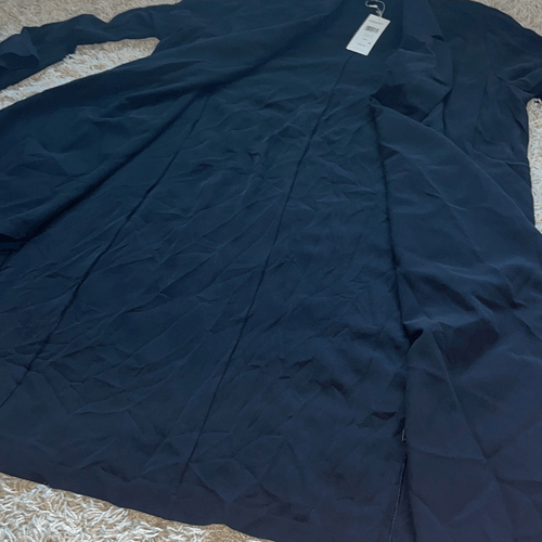NWT Eileen Fisher Silk Georgette Crepe Trench Coat Women’s Medium Black - Picture 13 of 17