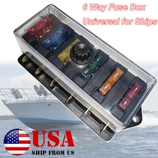 6 Way Blade Fuse Box Waterproof Fuse Holder Block Universal For Car SUV Bus