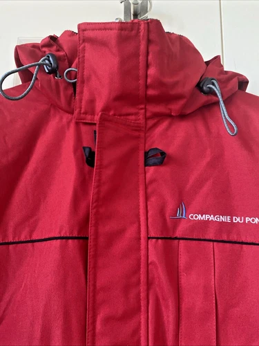Compagnie Du Ponant 88 Parka Ski Jacket Coat Full Zip Men's M Red Hood image 7