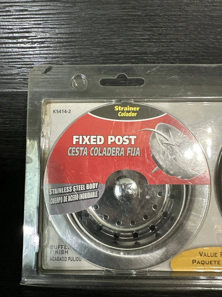 Plumb Pak K5414-2 Kitchen Sink Strainer with Fixed Post Basket, 2 Pack, - Image 3 of 3