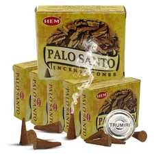 Palo Santo Incense Cones and Burner Holder Bundle from Hem Incense Trumiri fo...