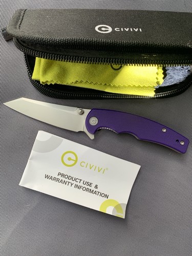 CIVIVI P87 FLIPPER KNIFE LINERLOCK PURPLE G10 NITRO-V STAINLESS STEEL EDC