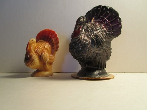 Vintage THANKSGIVING Gurley Kerzen - 2er Set Truthähne 3" und 4" hoch - Bild 6 von 9