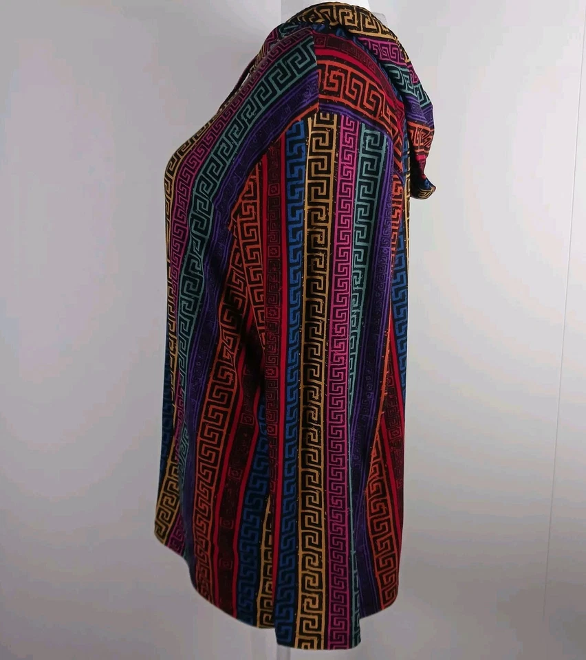 Eye Candy Plus 3X Hoodie Multi-Color Geometric Long Sleeve Pullover Top - Image 4 of 4