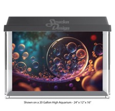 Colorful Rainbow Bubbles Polyester Fish Tank Glass Backdrop Aquarium Background