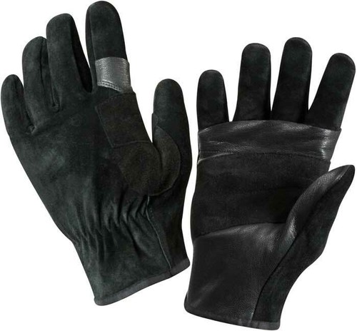 Schwarze verstärkte Ziegenleder Leder SWAT Fast Rope Rescue taktische Handschuhe - Bild 1 von 2