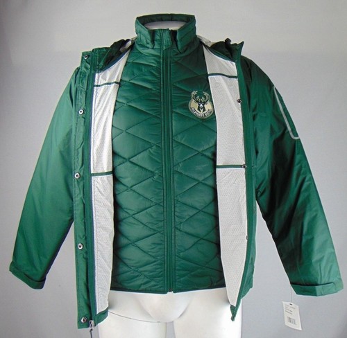 Milwaukee Bucks 2 in 1 Systems Jacket Green NBA G-III Mens L - Picture 4 of 10