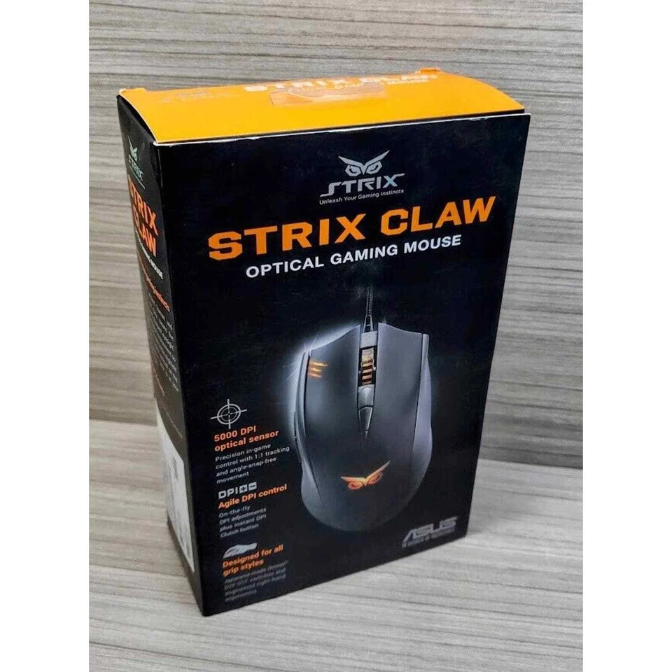 Mouse para jogos ASUS Strix Claw 5000 DPI sensor óptico com fio USB programável - Imagem 3 de 4