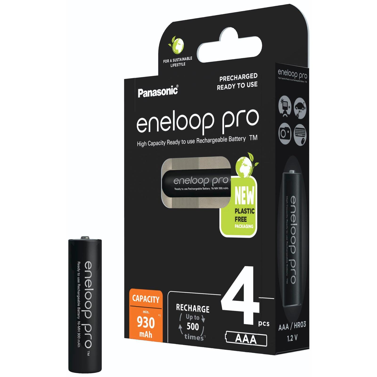 Thumbnail - 1x4 Panasonic Eneloop Pro Micro 930mah Aaa Ni-mh Bk-4hcde/4be Akku
