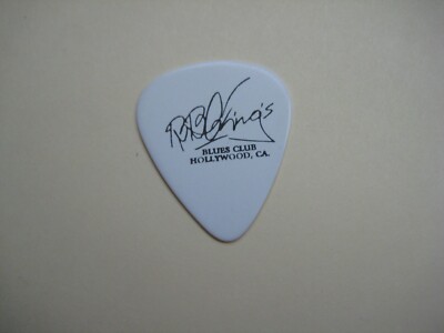 B.B. BB King King's White Blues Club Logo Hollywood California Guitar Pick Rare