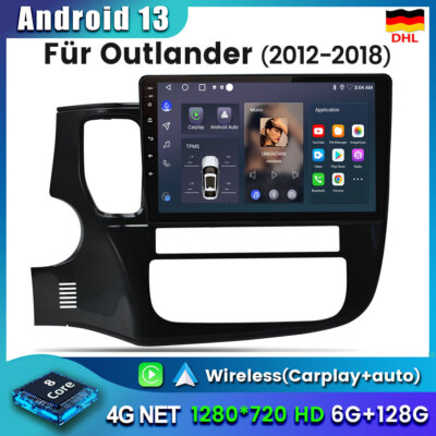 10 Android 13 6+128G Autoradio Für Mitsubishi Outlander 2012-18 GPS Navi CarPlay