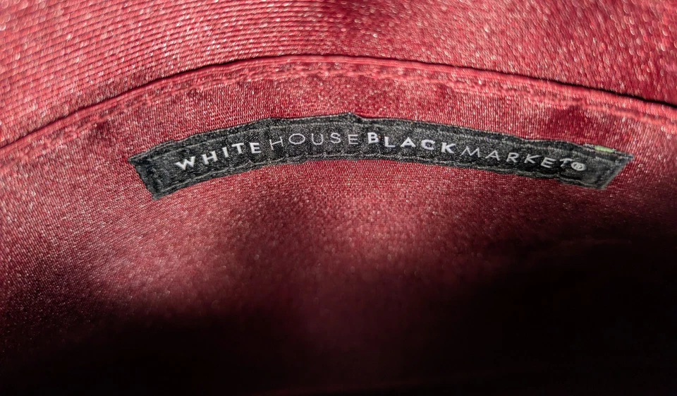 White House Black Market Wristlet Purse Floral Dark Red - Image 3 of 3