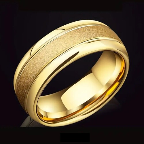 Mens Wedding Rings Titanium Stainless Steel Black Gold Silver Anniversary Women - Picture 5 of 10