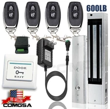 Door Access Control System, Electric Magnetic Lock 600lb, 4 Remote Controls USA