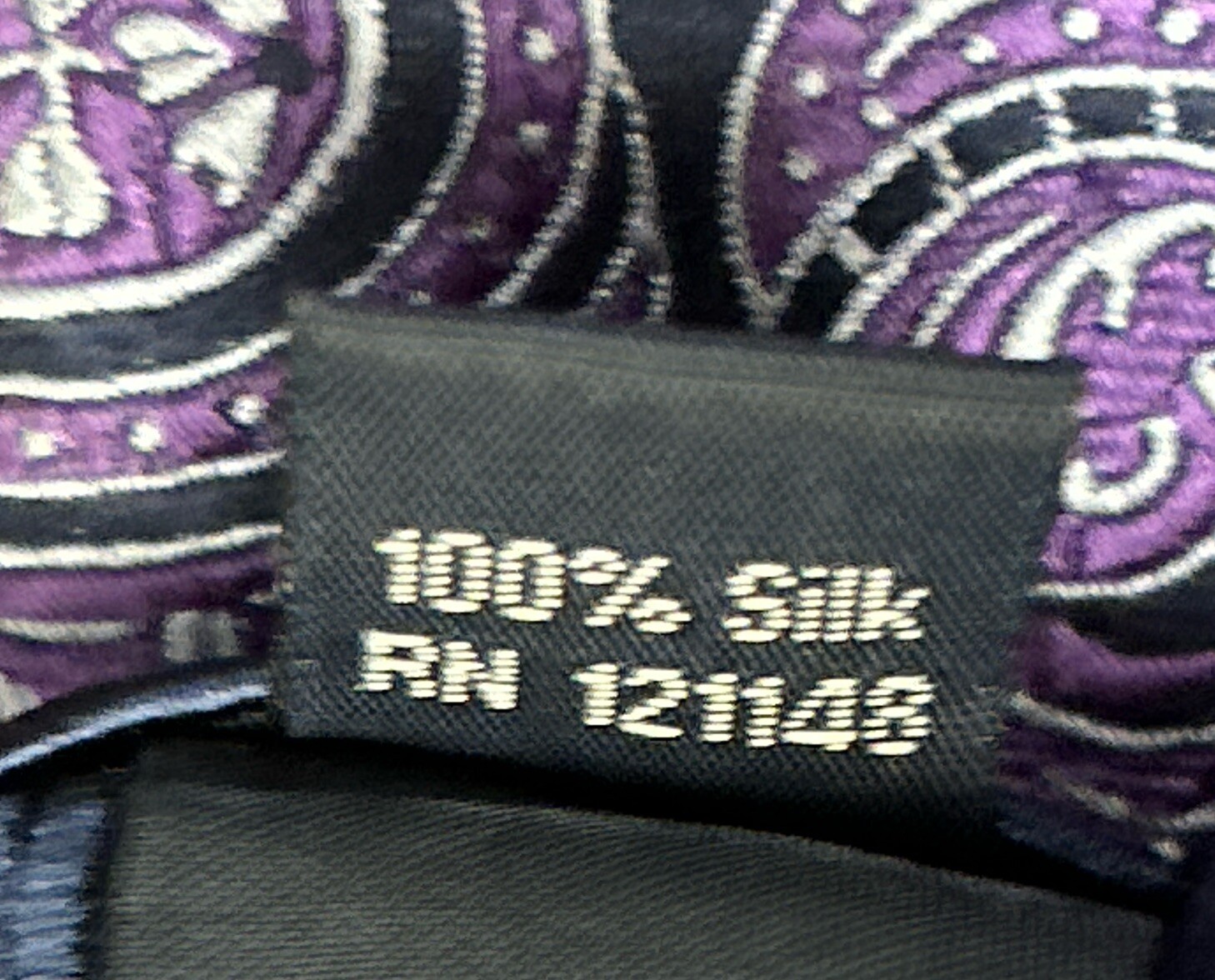 Tommy Hilfiger Purple Paisley 100% Silk Tie thumbnail 5