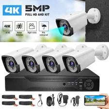 4CH H.265+ DVR 1080P Outdoor CCTV Home Security Camera System Kit Night Vision U