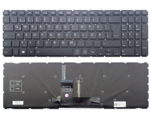 Black Backlit German Keyboard For Toshiba Satellite L55T-B L55T-C L55W-C L70-C - Afbeelding 1 van 3