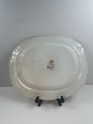 Staffordshire T MAYER Stoke on Trent - MOGUL SCENERY Red Transfer PLATTER *Read* - Picture 16 of 19