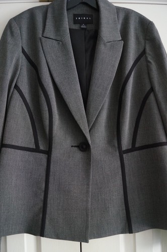 NWT TRIBAL JACKET "12" LINED "CARBON" BLACK/GRAY 1 BUTTON CLOSURE - $160 - Picture 2 of 9