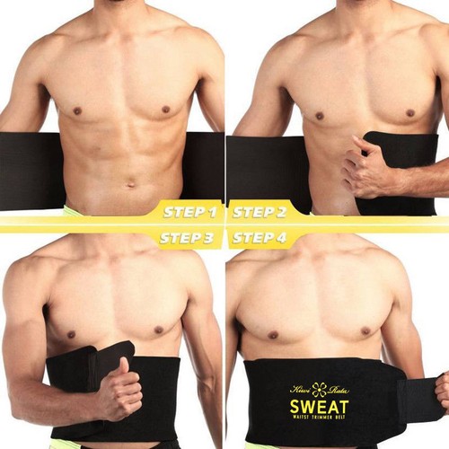 Men Abdomen Fat Burner Belly Compression Body Shaper Slim Waist Trainer Gym Belt - Picture 9 of 17