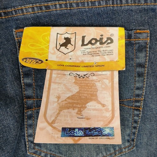 Pantalones de mezclilla Lois para hombre W31 L31 azul claro ajustados tiro bajo botón mosca nuevos con etiquetas - Imagen 8 de 12