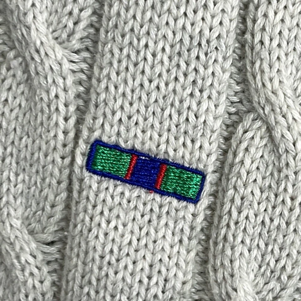 Suéter De Colección Alexander Julian Para Hombre Grande Algodón Cable Tejido Cuello Redondo Años 90 Foto 4 de 4