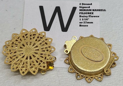 Vtg Signed Miriam Haskell 2 Strand Clasp BRASS Craft Repair necklace Bracelet #3 - Picture 31 of 36
