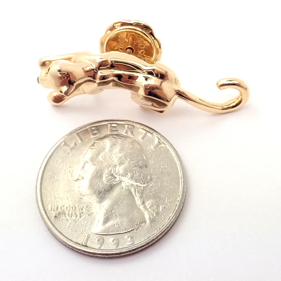 Подлинный! Заколка на лацкан из желтого золота 18 карат Cartier Panthere - Изображение 3 из 4