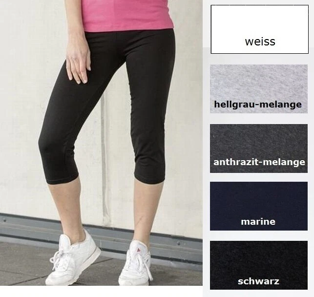 Capri-Leggings, Leggings, Baumwolle, elastischer Bund, stärkerer Stoff Gr. 38-48 - Bild 1 von 1