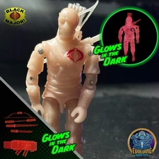 Black Major Custom Gi Joe Cobra  Storm Shadow Glow In The Dark GId Red