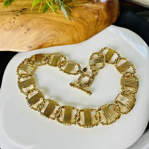Vintage CIRO Necklace Bold Gold Plate Chunky Luxury Choker Wide Heavy 145gr 1343 - Picture 4 of 18