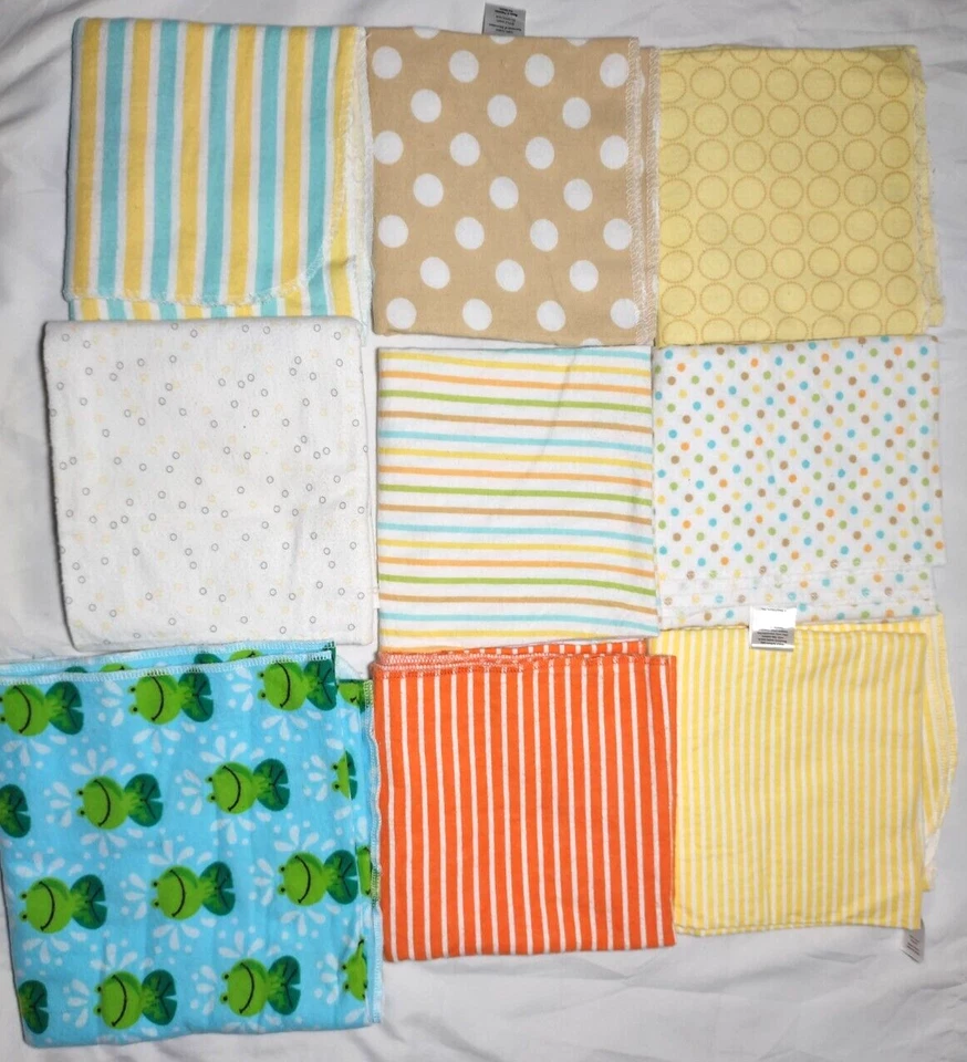 Manta de recepción de bebé unisex 9 piezas Luvable Friends Child of Mine a rayas de lunares Foto 2 de 4