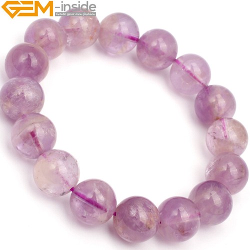 Charm Stretch Bangle Natural Stone Amethyst Bracelet Healing Reik Elastic 7.5" - Picture 22 of 27