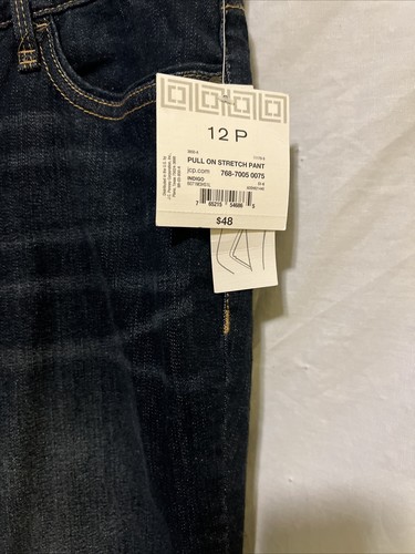 Liz Claiborne FlexiFit dunkle Waschung Jeans Größe 12P gerades Bein Stretch klassisch neu mit Etikett - Bild 5 von 13