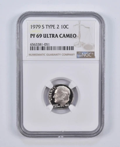 PF69 UCAM 1979-S Type 2 Roosevelt Dime NGC Graded Brown Lbl 