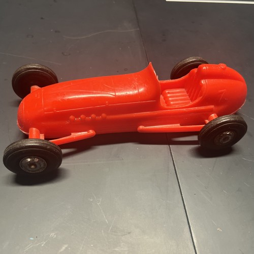 VINTAGE 1960s PROCESSED PLASTIC #7 INDY 500 RACE CAR TOY - Damaged