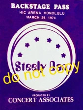 Steely Dan backstage pass. HIC Arena, Honolulu., HI 3/29/74