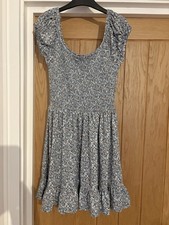 Ladies Urban Outfitters Blue Floral Stretchy Summer Dress Size Small 