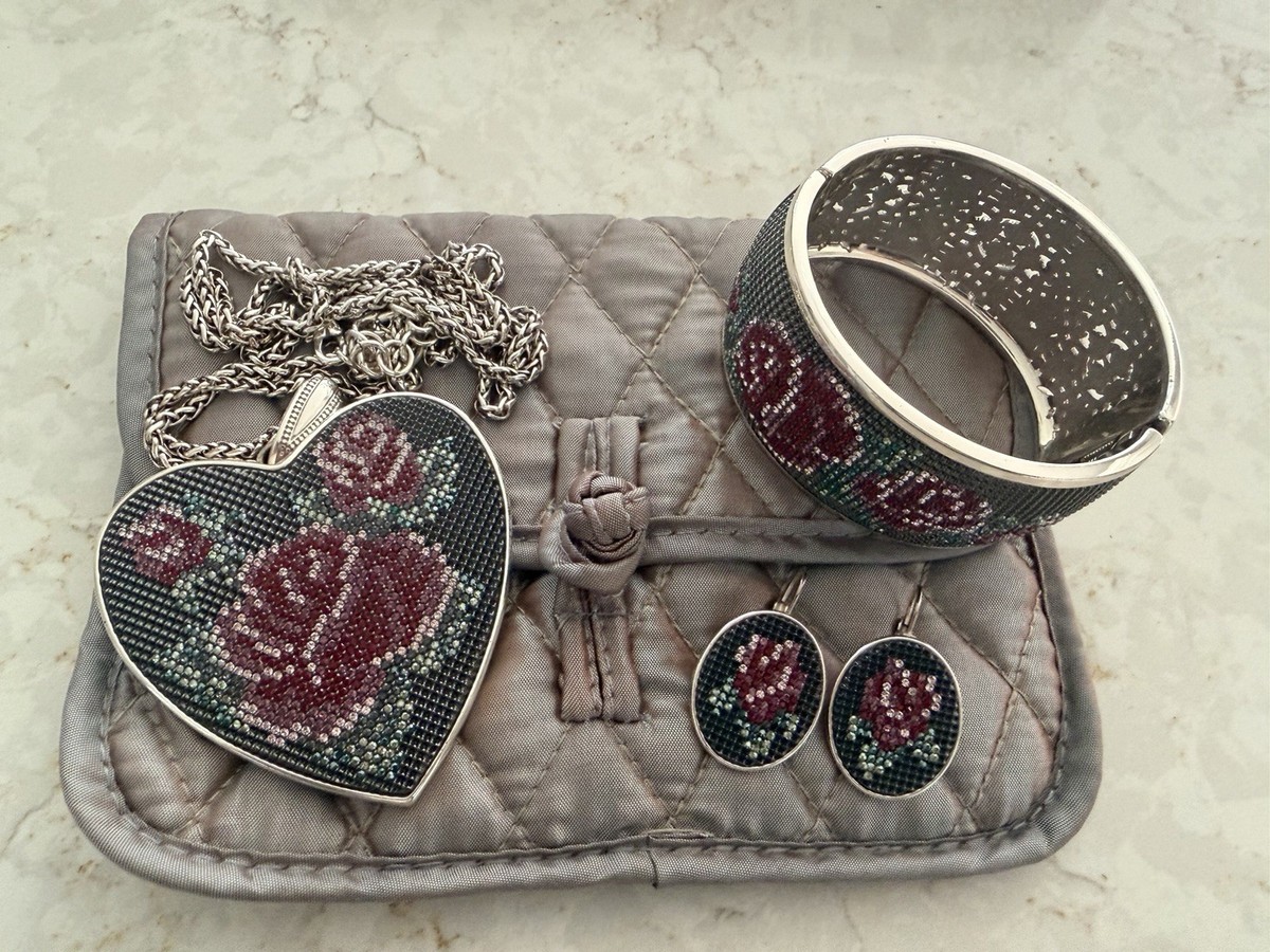 Brighton Victorian Rose Necklace, Bracelet & Earrings Set - Retired/Hard to Find
