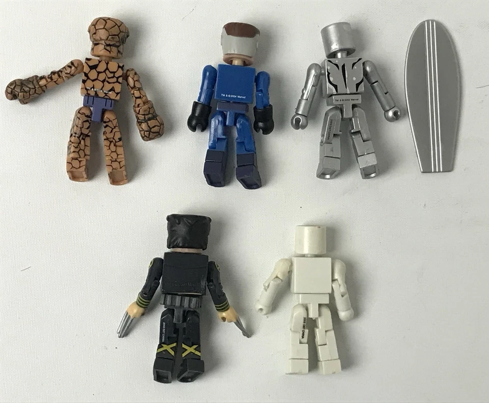 Marvel Minimates Lot Of 5 SILVER SURFER MISTER FANTASTIC THING WOLVERINE Loose - Image 2 of 4