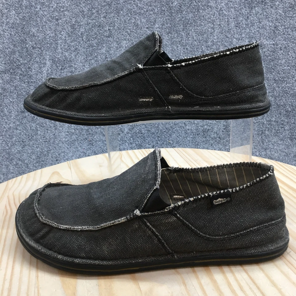 Simple Shoes Mens 11 Gray Canvas Slip On Casual Comfort Loafers S/N 2356 Flats - Image 2 of 4