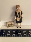 ANTIQUE GERMAN porcelain Doll house MAID and small metal framed picture — photo 1