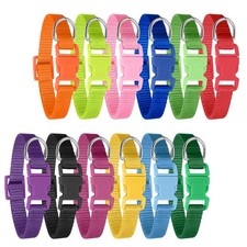 12 Pack Puppy Collars for Litter, Adjustable ID S, Solid Color