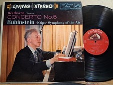 RCA LSC 2124 BEETHOVEN PIANO CTO #5 RUBINSTEIN KRIPS 1958 14S 13S SD VG++ TO NM