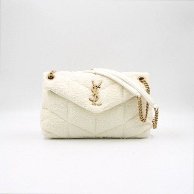Saint Laurent Small Lulu Puffer Tweed Chain Shoulder Bag and Crossbody 152894571