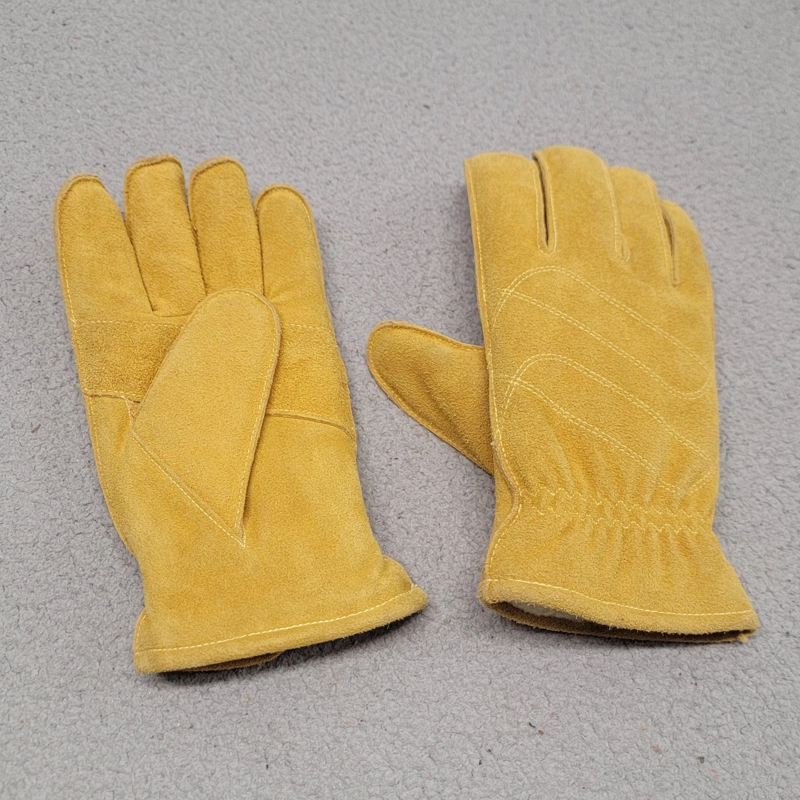 Promark Gloves Mens Large Yellow Suede Leather Fleece Lined Insulated Workwear